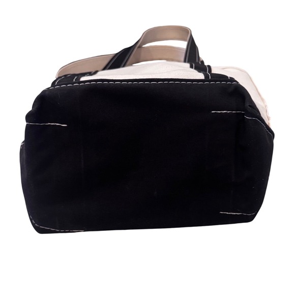 LL Bean Boat and Tote Bag Zip Top Stiff Canvas Monogram L Made in USA Vintage M - Picture 3 of 10